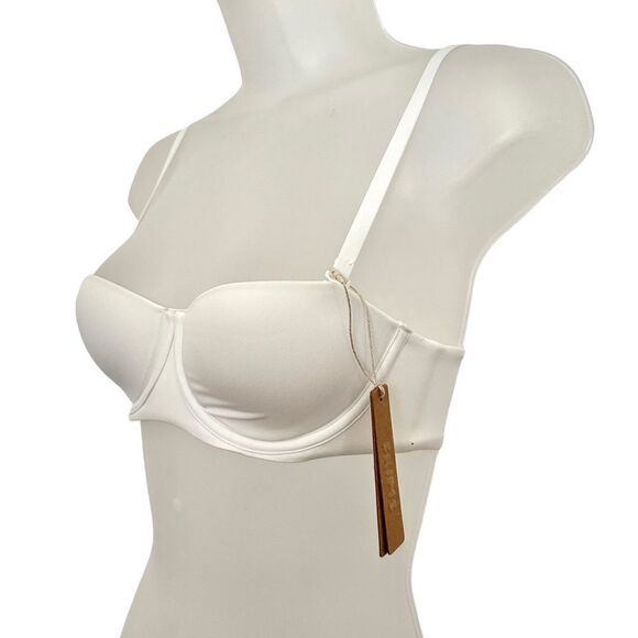 NWT SKIMS Fits Everybody Strapless Underwire Bra In Marble White - Picture 6 of 7